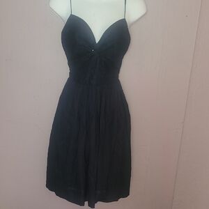 Banana Republic Black Ruched Sweetheart Sundress